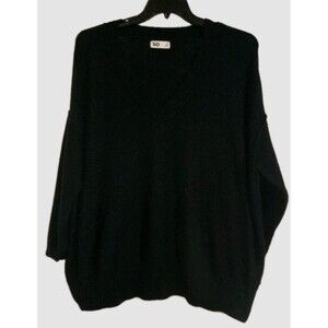 SO V-neck Sweater Women's Extra Large Black Solid Long Sleeve Soft